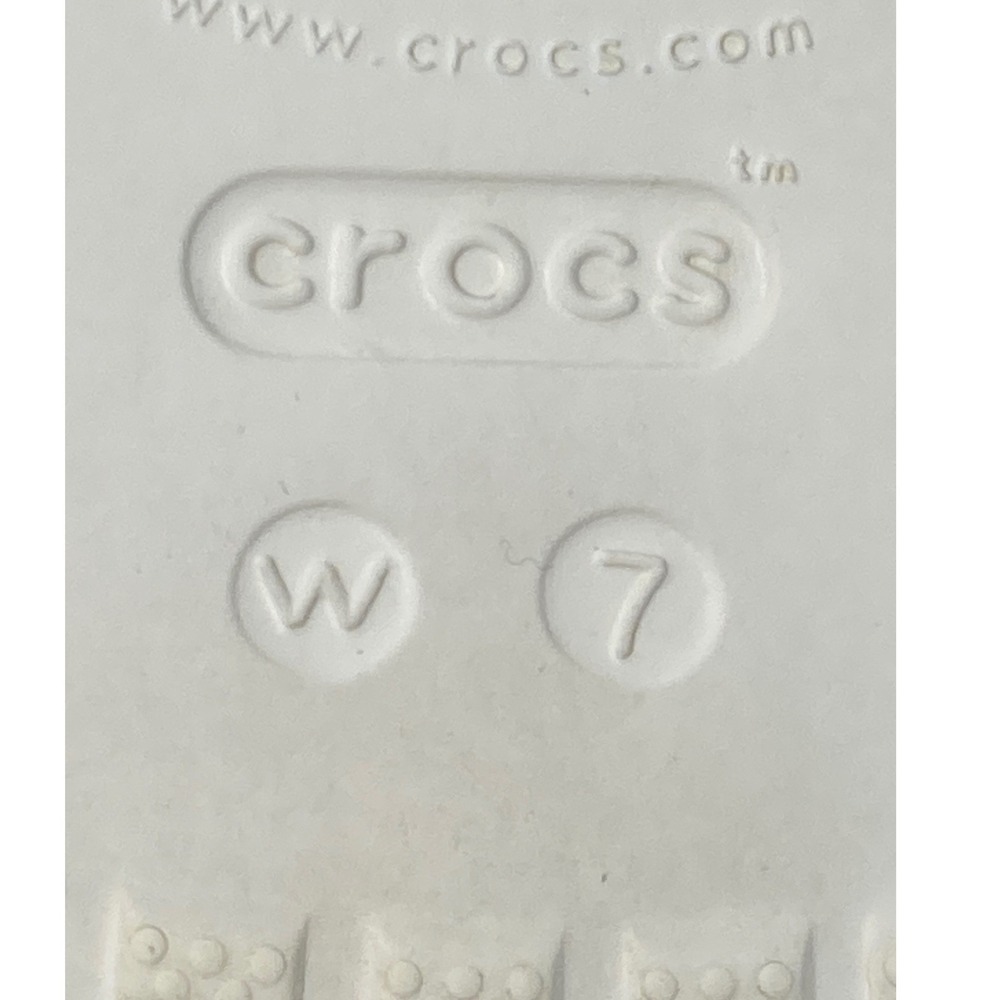 Crocs Crocband Flip White Black Women Size 7 Sporty Thong Sandals 11033 - Picture 7 of 7